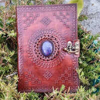 Chakra One Stone Leather Journal Unruled - Binding: Perfect Binding