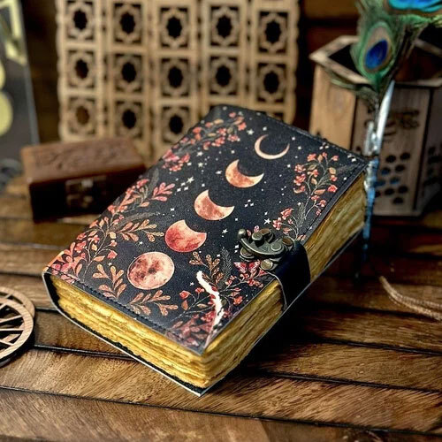Moon Phase Vintage Leather Journal