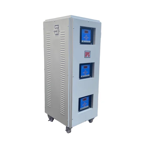 6kva Three Phase Servo Voltage Stabilizer - Steel, 25 Kg | Digital Controller, Input 360-470v, Output 400v Â±1%, 50hz, 2-year Warranty