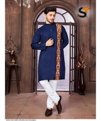 NAVRATRI COTTON STYLISH EMBROIDERY MENS KURTA PAJAMA
