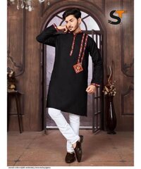 NAVRATRI COTTON STYLISH EMBROIDERY MENS KURTA PAJAMA