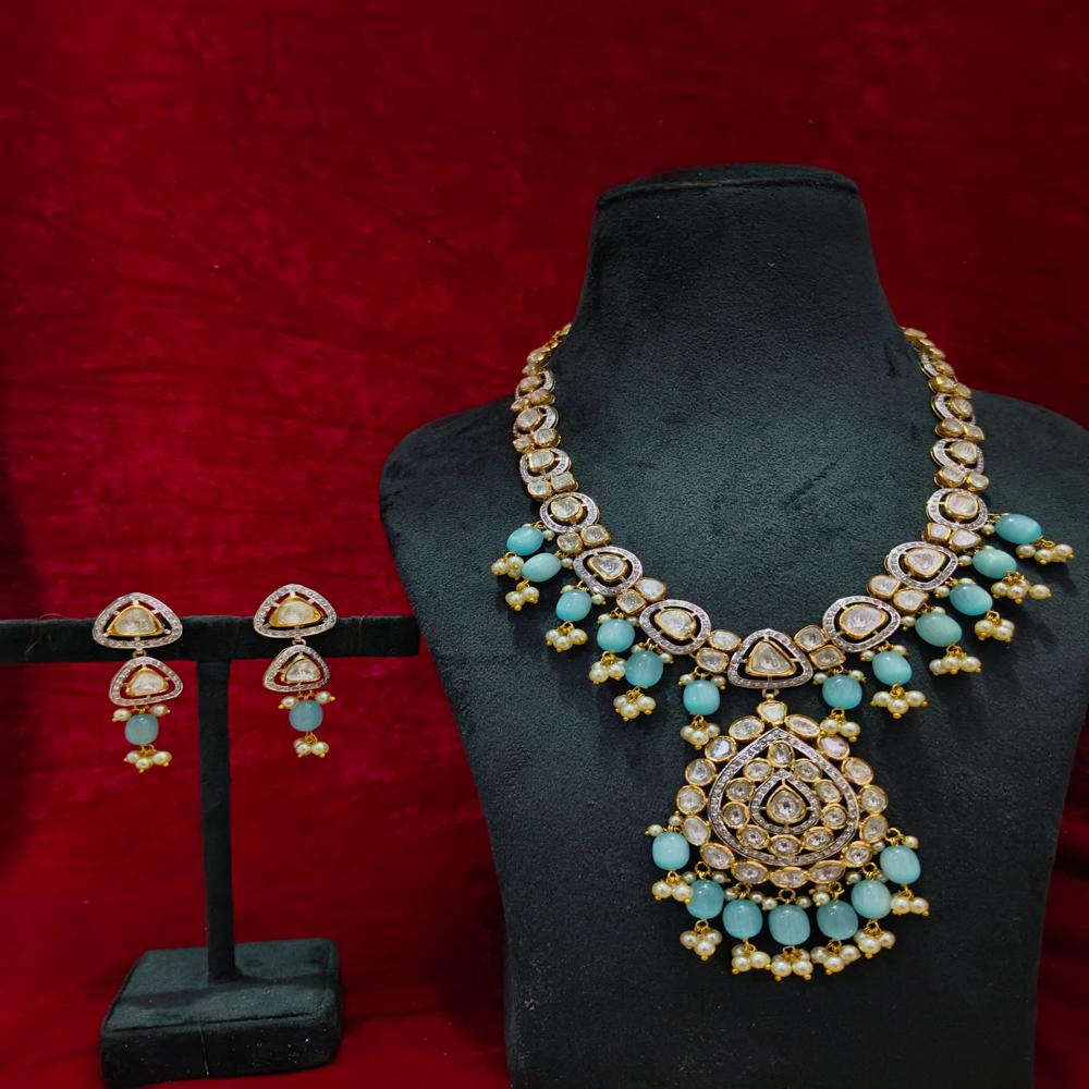 14kt Gold And Uncut Polki Diamond Necklase - Color: Different Available