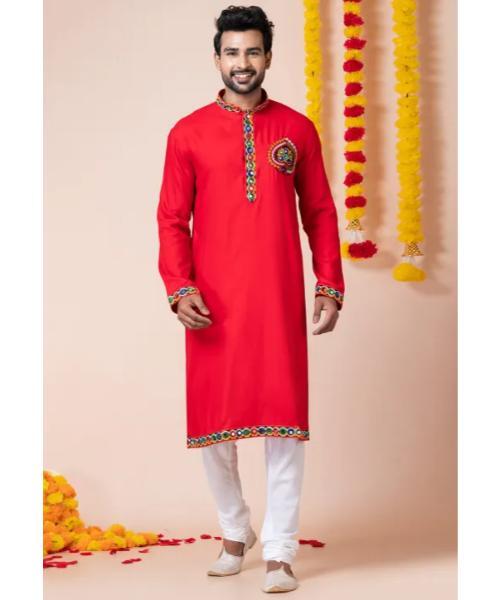 Navratri Special Readymade Kurta Pyjama For Men In Cotton Fabric
