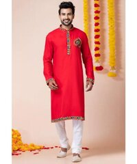 Navratri Special Readymade Kurta Pyjama For Men In Cotton Fabric