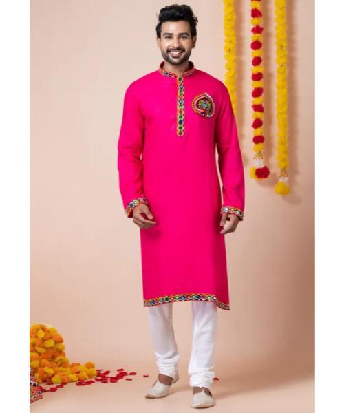 Navratri Special Readymade Kurta Pyjama For Men In Cotton Fabric