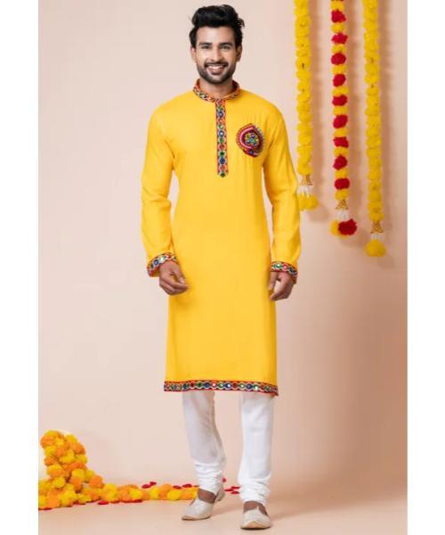 Navratri Special Readymade Kurta Pyjama For Men In Cotton Fabric