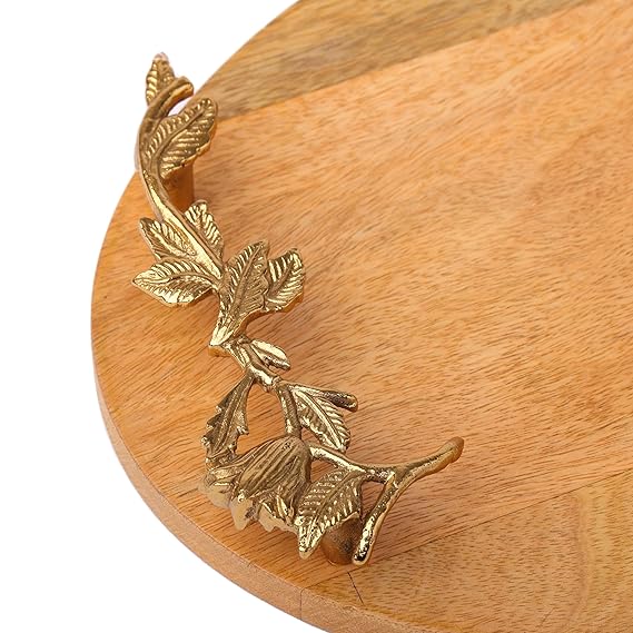 Oval Wooden Serving Tray - Color: Brown