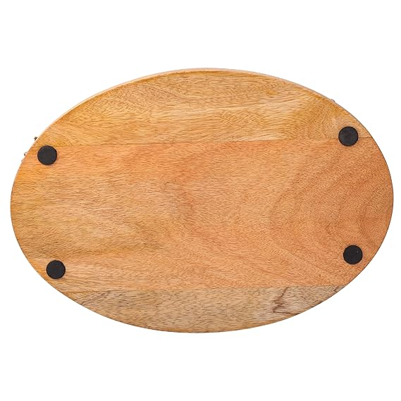 Oval Wooden Serving Tray - Color: Brown
