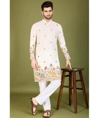 Designer Viscose Silk Kurta With Thread Work