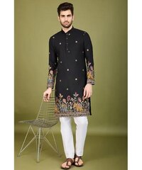 Designer Viscose Silk Kurta With Thread Work