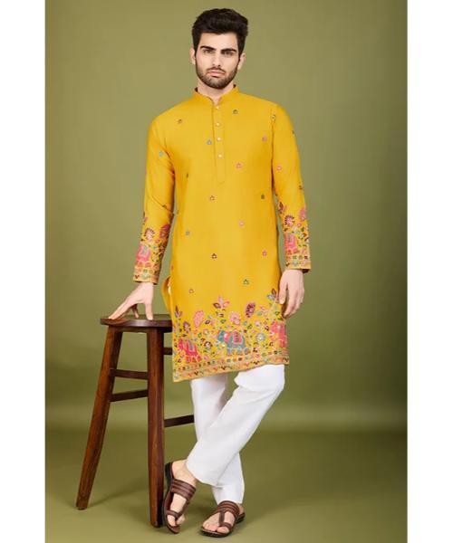 Designer Viscose Silk Fancy Kurtas For Men