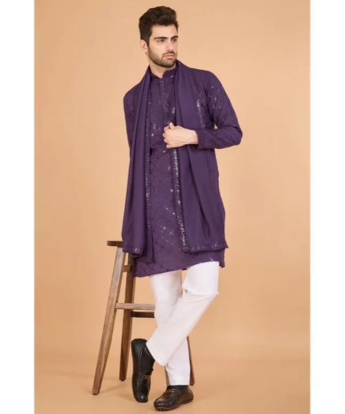 Viscose Fabric Embroidered Traditional Kurta For Mens Wear