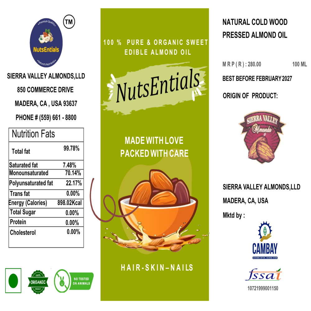 Wood pressed Almond Oil