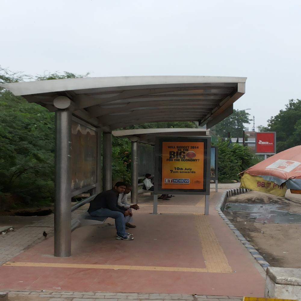 Stainless Steel Bus Shelter - Stainless Steel, Rectangle Shape, Customized Color | Durable Metal Frame, Polished Finish, Led Illumination