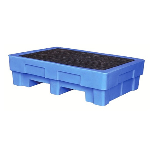 Double Wall 2 Drum Spill Containment Pallet - Color: Blue