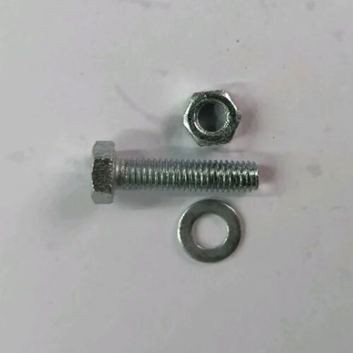 1025 Mild Steel Hex Nut Bolt Washer Set - Color: Silver