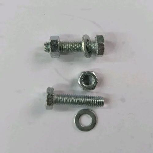 1025 Mild Steel Hex Nut Bolt Washer Set - Color: Silver