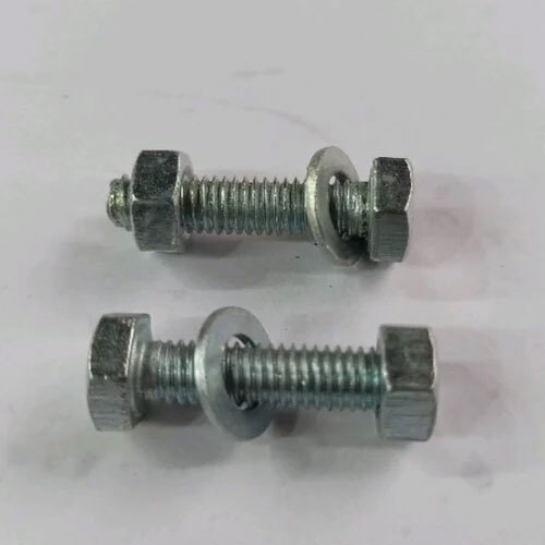 1025 Mild Steel Hex Nut Bolt Washer Set - Color: Silver