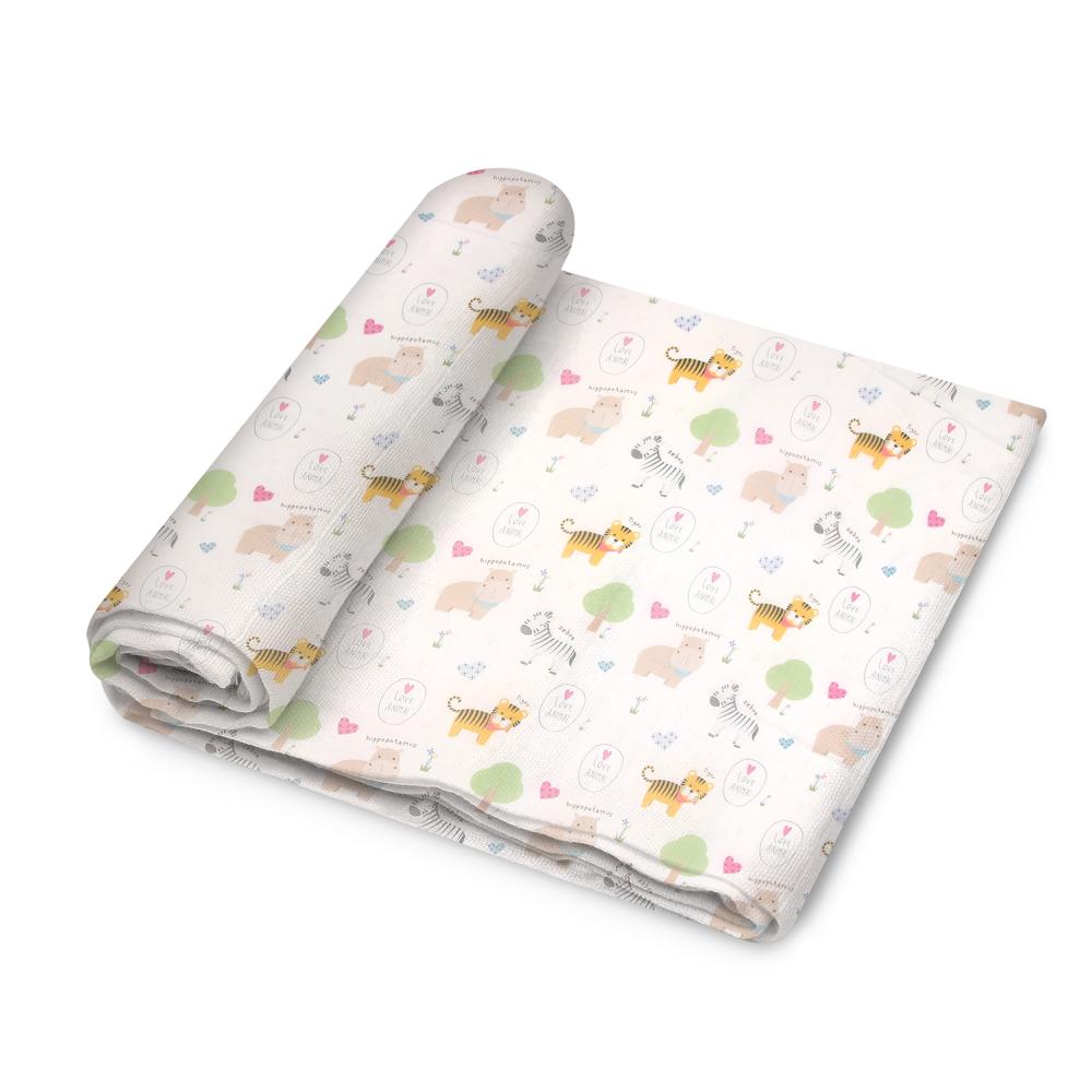 Organic Cotton Printed Mul Mul Swaddle