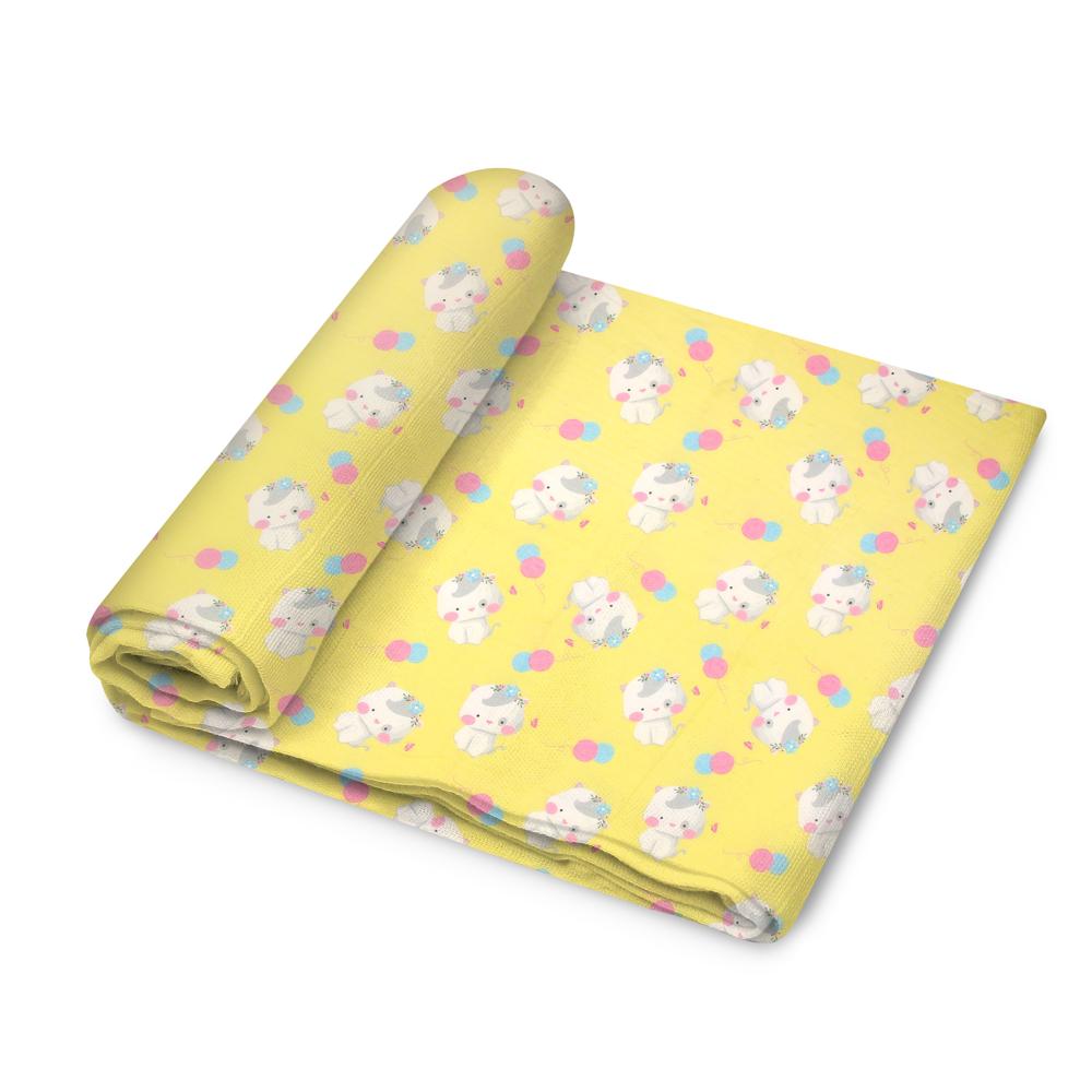Organic Cotton Printed Mul Mul Swaddle