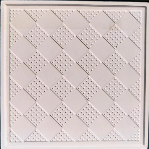 Gypsum Perforated Ceiling Tiles - 12mm Thickness, Gloss Polished Finish , Rectified Edges, Acid-resistant For Versatile Ceiling Applications