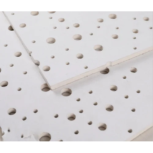 Gypsum Perforated Ceiling Tiles - 1.5-5 Mm Thickness | Rectified Edges, Glossy Finish, Acid-resistant, Lightweight Design For Enhanced Acoustics