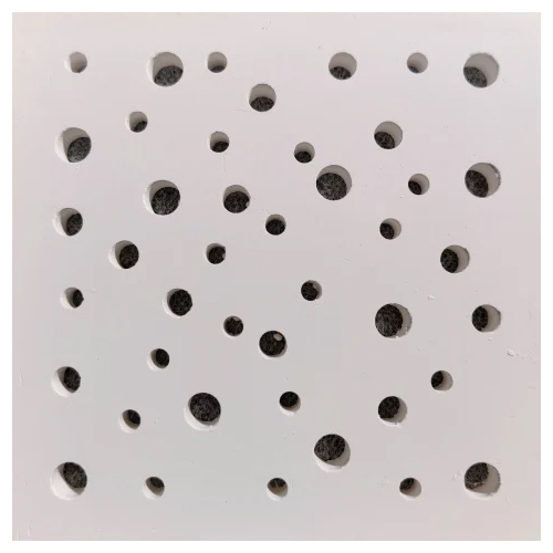 Gypsum Perforated Ceiling Tiles - 1.5-5 Mm Thickness | Rectified Edges, Glossy Finish, Acid-resistant, Lightweight Design For Enhanced Acoustics