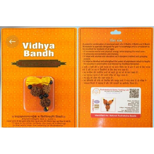 Vidya Saraswathi Kavach Pendant - Color: Brown