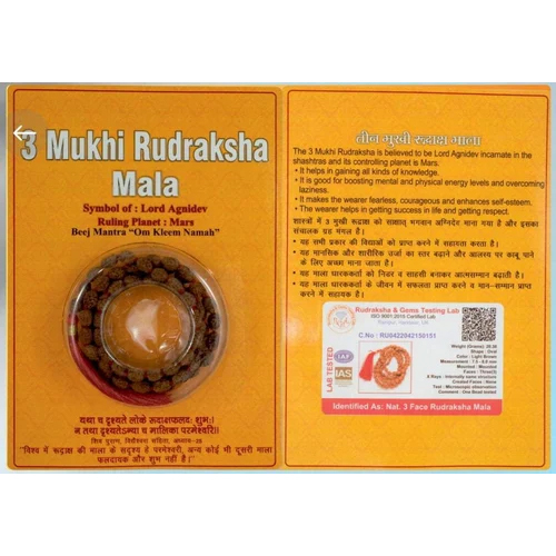 3 Mukhi Indonesian Rudraksha Mala - Color: Brown