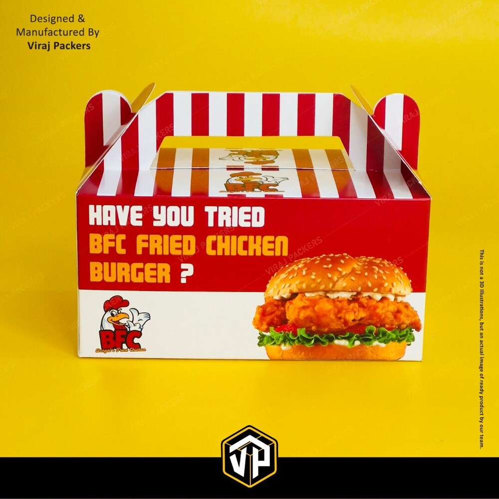 Handle Fried Chicken Box Fried Chicken Packaging - Coating Type: Aqueous Coating