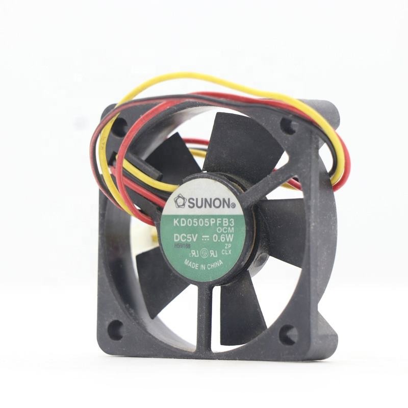 SUNON KD0505PFB3 5010 50X50X10mm 5V DC 0.6W 3-wire 5cm 2400RPM 6.5CFM Ball Bearing Inverter Small Axial Cooling Fan