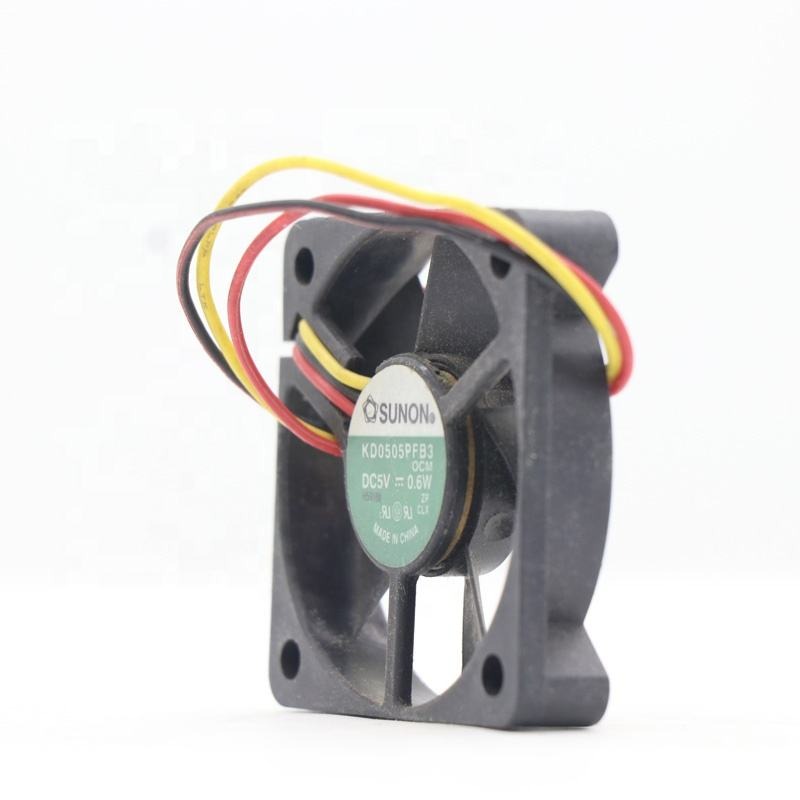 SUNON KD0505PFB3 5010 50X50X10mm 5V DC 0.6W 3-wire 5cm 2400RPM 6.5CFM Ball Bearing Inverter Small Axial Cooling Fan