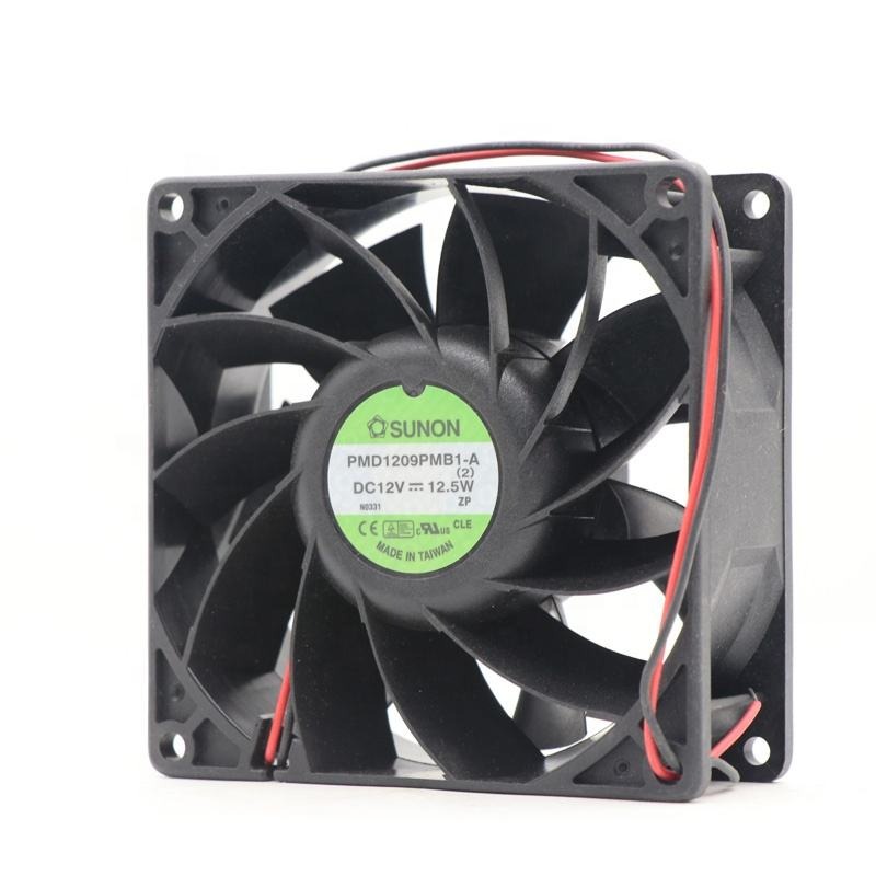 Sunon Pmd1209pmb1-a(2) 92x92x38 Mm 12v Dc 4900rpm 120.2cfm 1.01a 12.5w 57.6dba Inverter Compact Axial Cooling Fans - Color: Black