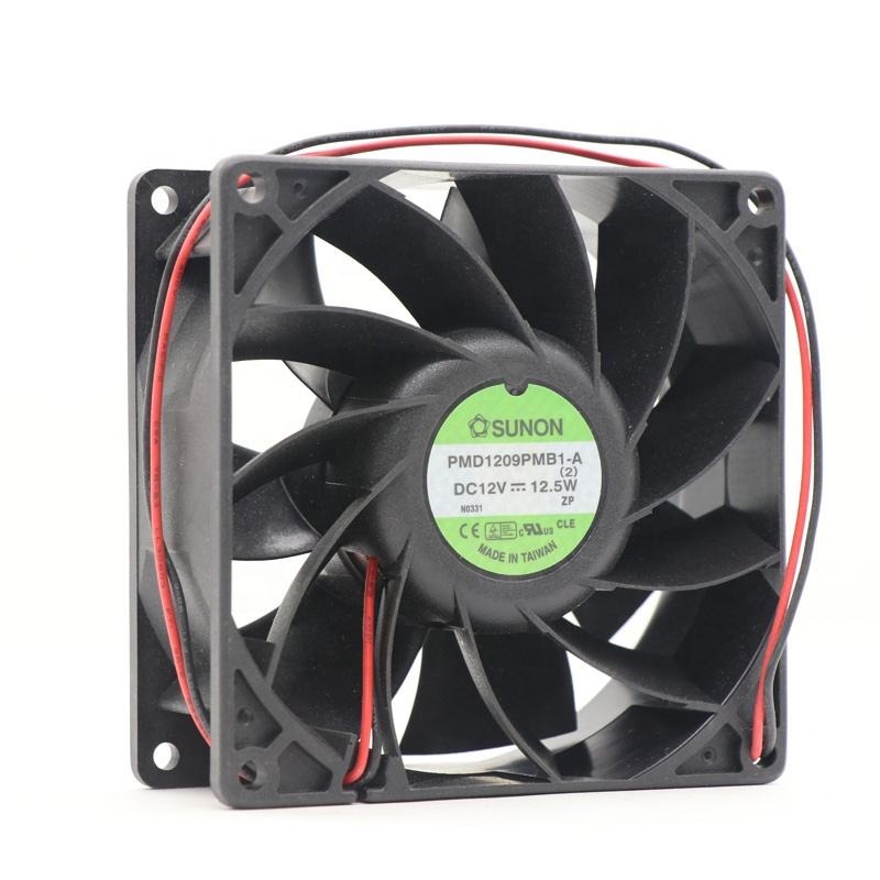 Sunon Pmd1209pmb1-a(2) 92x92x38 Mm 12v Dc 4900rpm 120.2cfm 1.01a 12.5w 57.6dba Inverter Compact Axial Cooling Fans - Color: Black