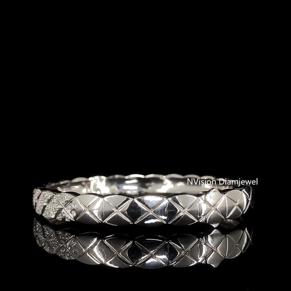 Criss Cross Encrusted Natural Diamond Men's Bracelet