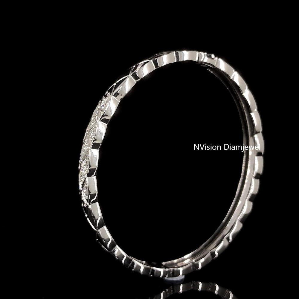 Criss Cross Encrusted Natural Diamond Men's Bracelet