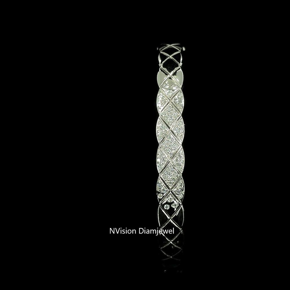 Criss Cross Encrusted Natural Diamond Men's Bracelet
