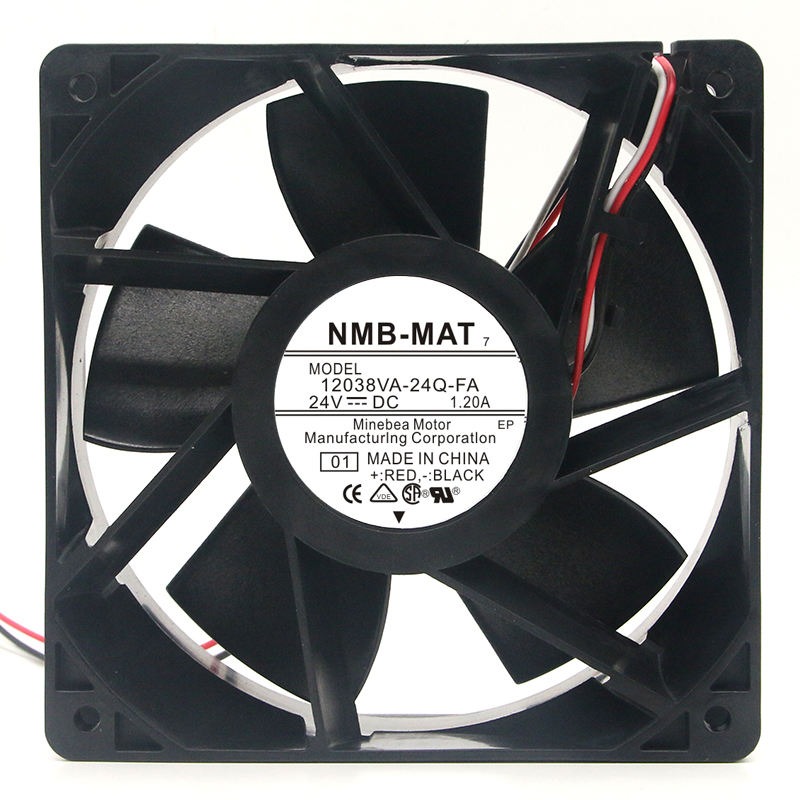 Nmb 12038va-24q-fa Dc24v 1.20a 120*120*38mm 12038 12cm Brand-new Original Frequency Converter Axial-flow Cooling Fan - Color: Black