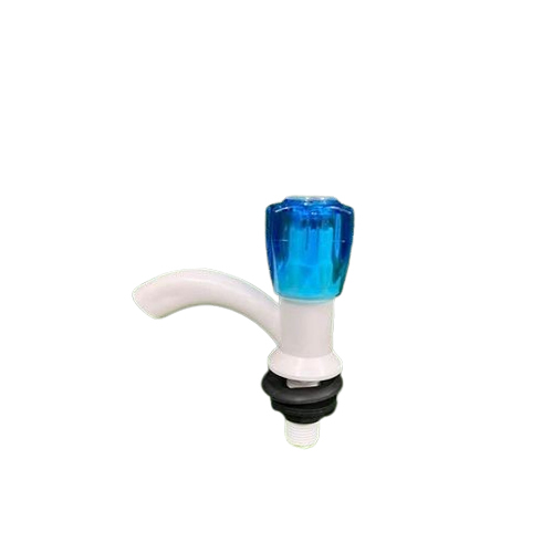 Plastic Pillar Cock Tap - Color: White And Blue