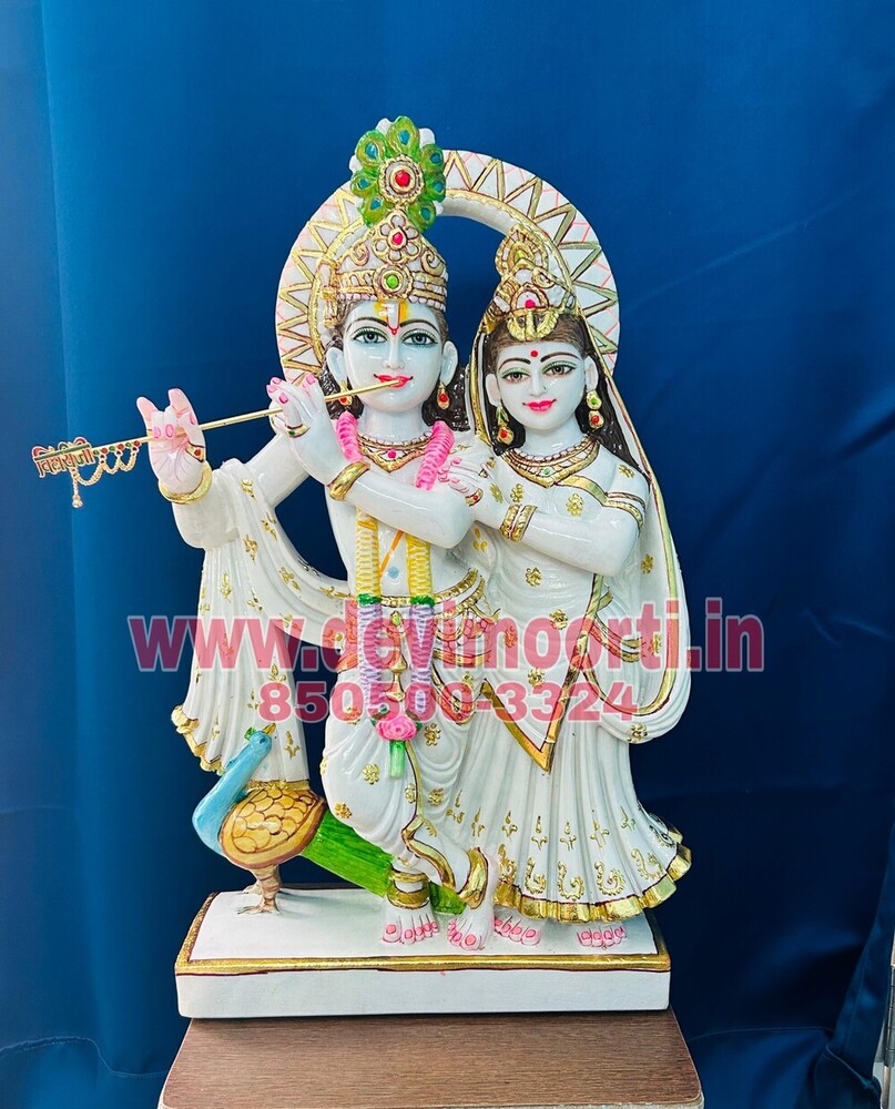 Marble Radha Krishna Jugal Statue 