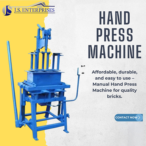 Hand Press Machine For Quality Bricks - Color: Blue Paint Coated