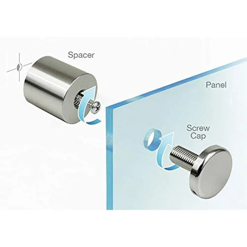 24 Mm Stainless Steel Glass Stud - Color: Silver