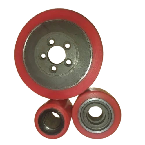 Pu Caster And Drive Wheel And Load Wheel - Color: Red