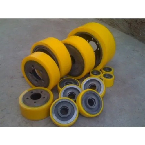 Pu Wheel Stacker Caster Laod Wheel - Color: Yellow