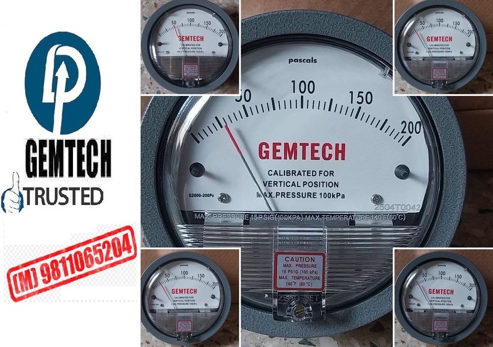 Popular Cities GEMTECH Differential Pressure Gauge Wholesalers for Ahmedabad
