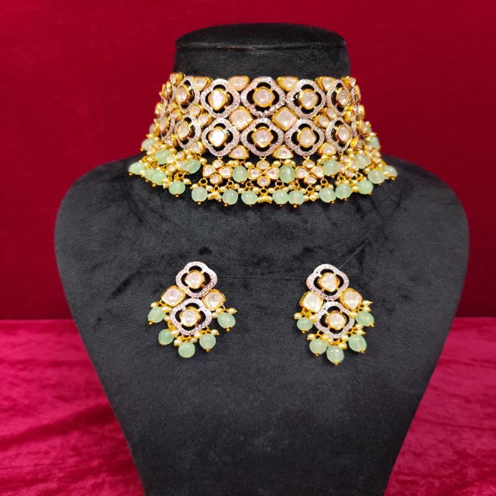 14Kt Gold Uncut Diamonds Polki Choker Set