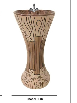 Round Ceramic Pedestal Wash Basin, For Bathroom