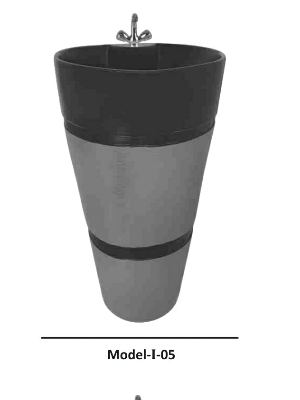 One Piece Free-Standing Pedestal Wash Basin