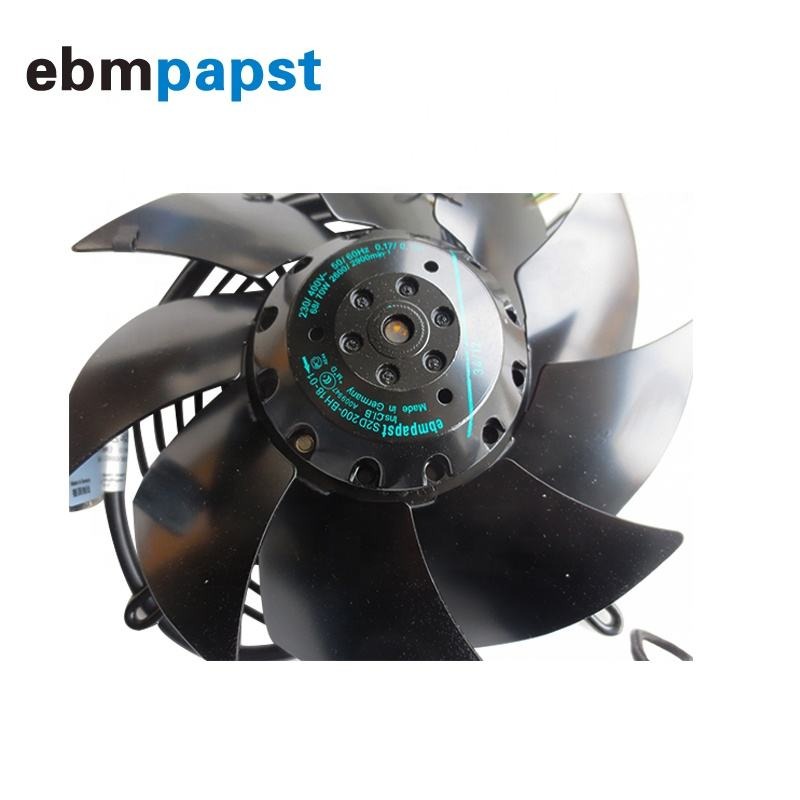 Ebmpapst S2d200-bh18-01 M2d068-bc 200mm 0.17a 68w 400v Ac 2600rpm Electric Control Cabinet Axial Cooling Fan - Color: Black