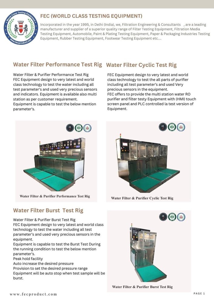 Water Air Leak Test Equipment